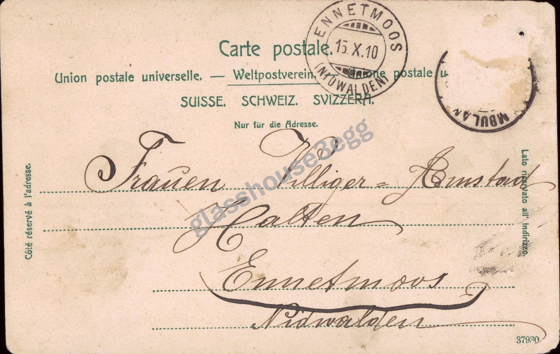 Cartoline postali: AK 1910 Goldau mit Rigi – Usato da Eggersriet venduto da glasshouse3egg 1