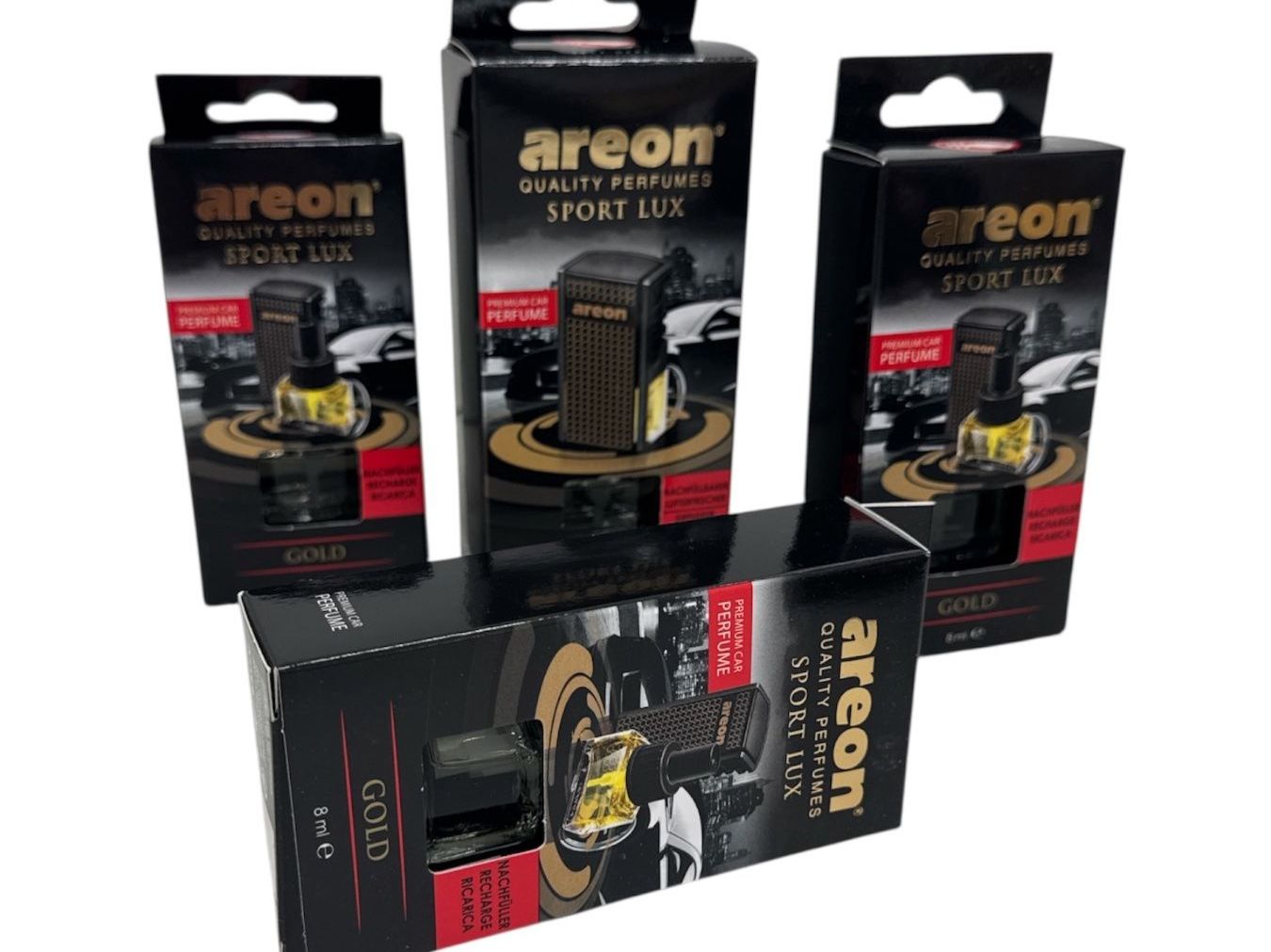 Lufterfrischer: Areon Premiu Autoduft "Gold" 4 x 8 ml – Neu und originalverpackt aus Oensingen von Liquidations-Shop