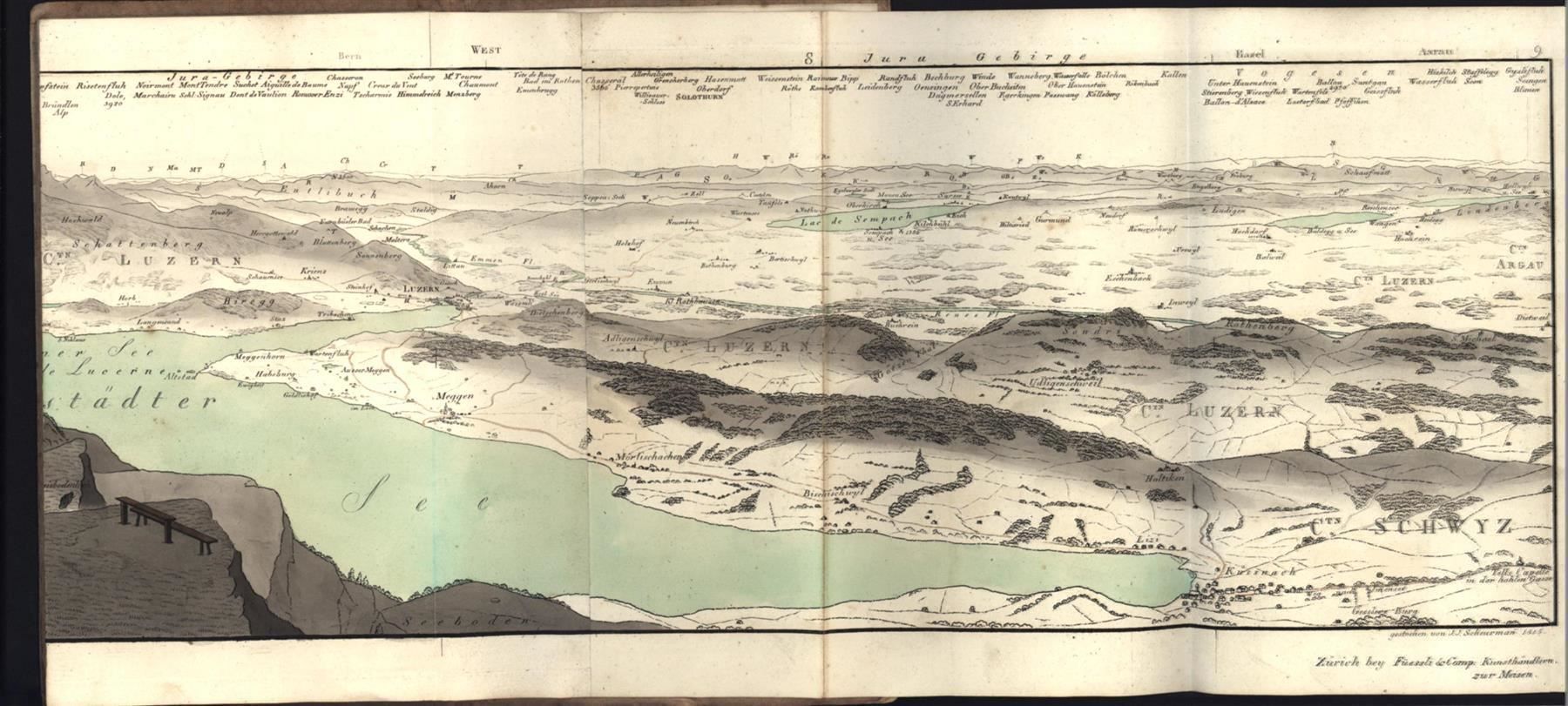 Incisioni: Rigi Panorama von Keller 1814 – Usato da Rafz venduto da Helvet32 3