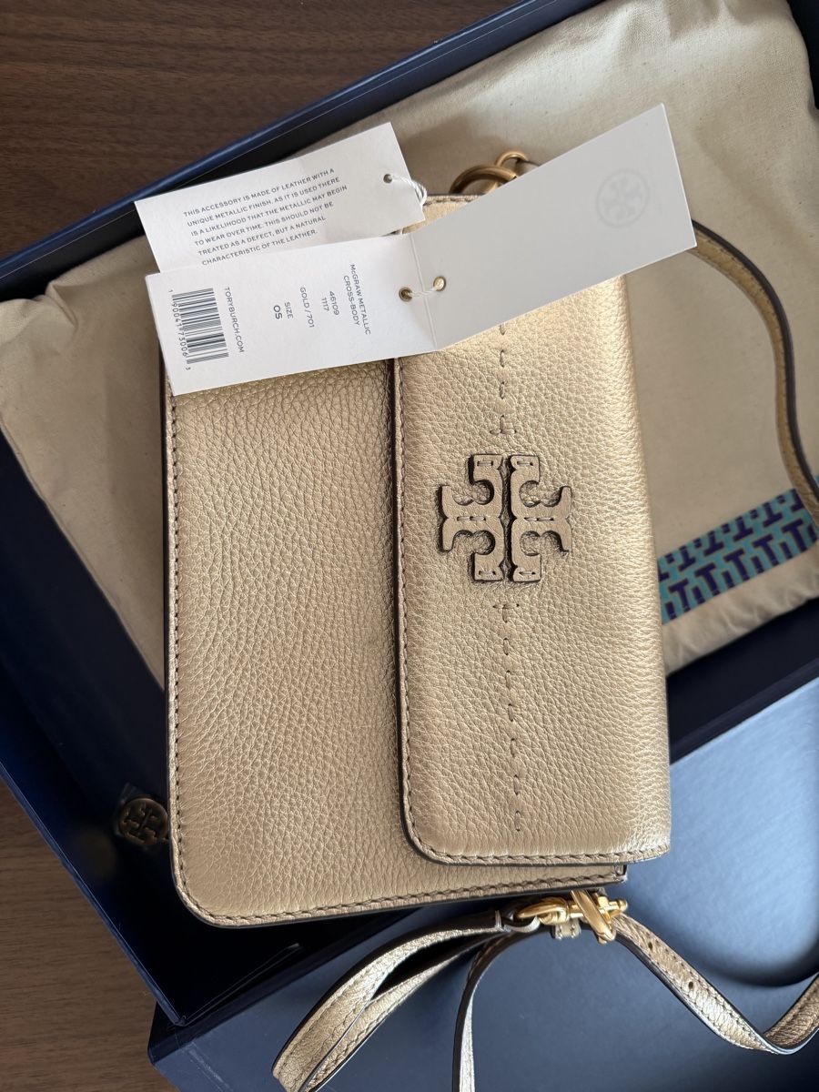 Tory Burch Borse da donna:     Tory Burch McGraw Metallic Crossbody – Nuovo e nell'imballaggio originale da Geroldswil venduto da JosiZ 2