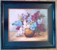 O. Stahel Blumenvase Öl auf Leinwand signiert 63x54
