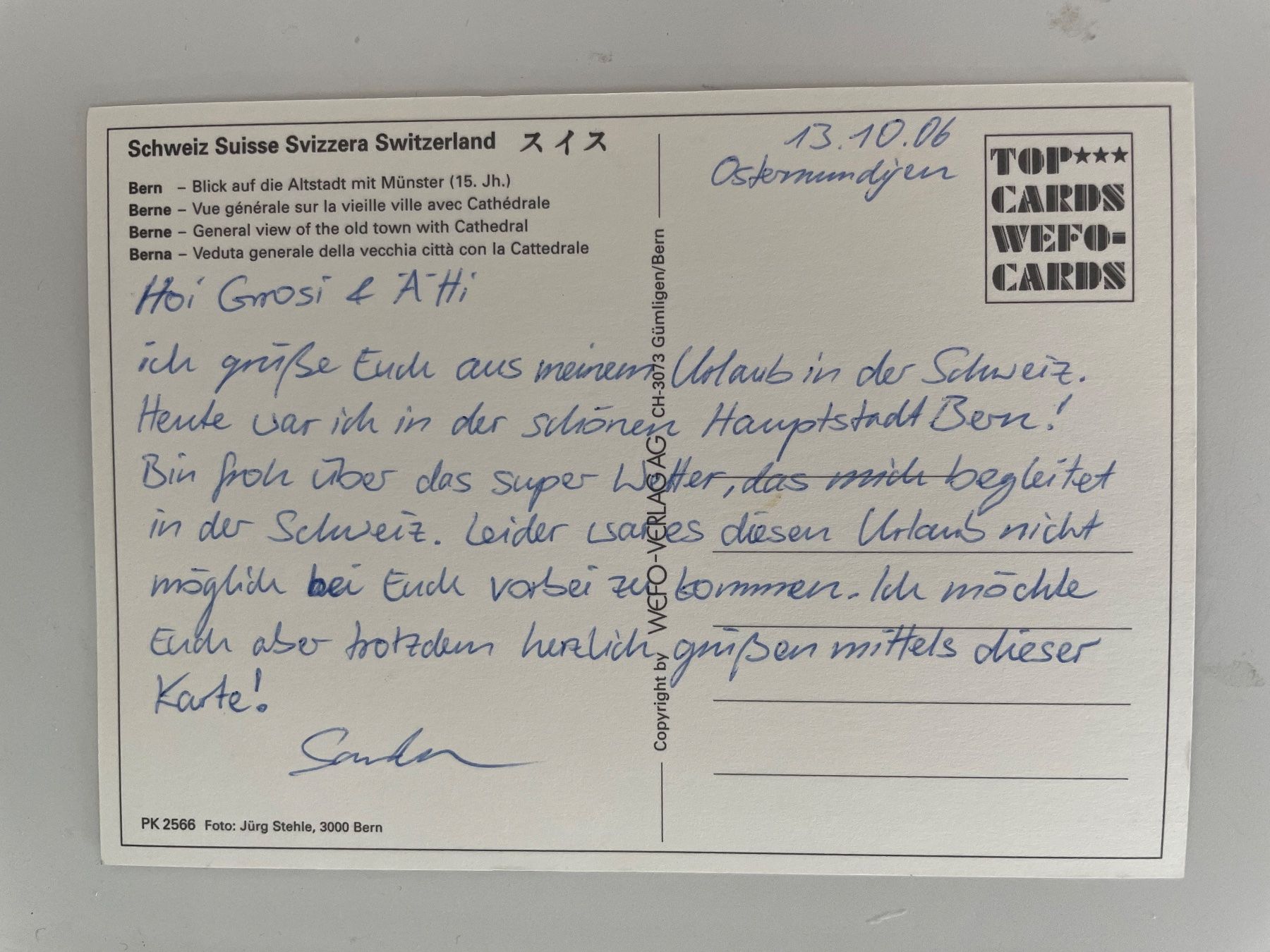 Cartoline postali: Bern - Ansichtskarte Münster, Altstadt, ca 2005 – Usato da Stäfa venduto da riccardinho 1