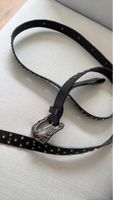 Kooples Black studded belt with ornate buckle