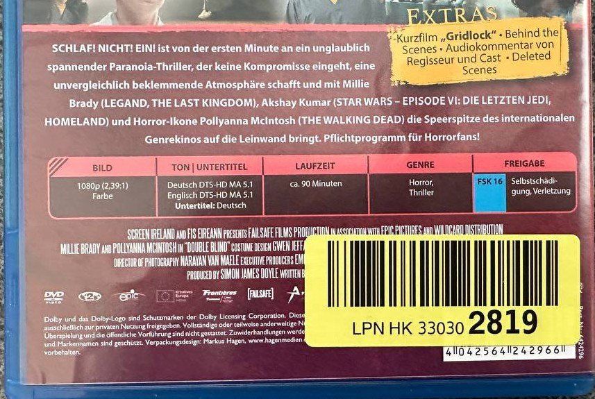 Tutti i DVDs: Schlaf! Nicht! Ein! Top Thriller – Usato da Beringen venduto da Mantafisch1 2