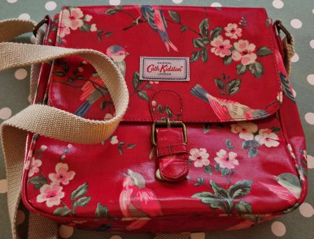 Cath Kidston Crossbody Tasche „British Birds“ rot makellos