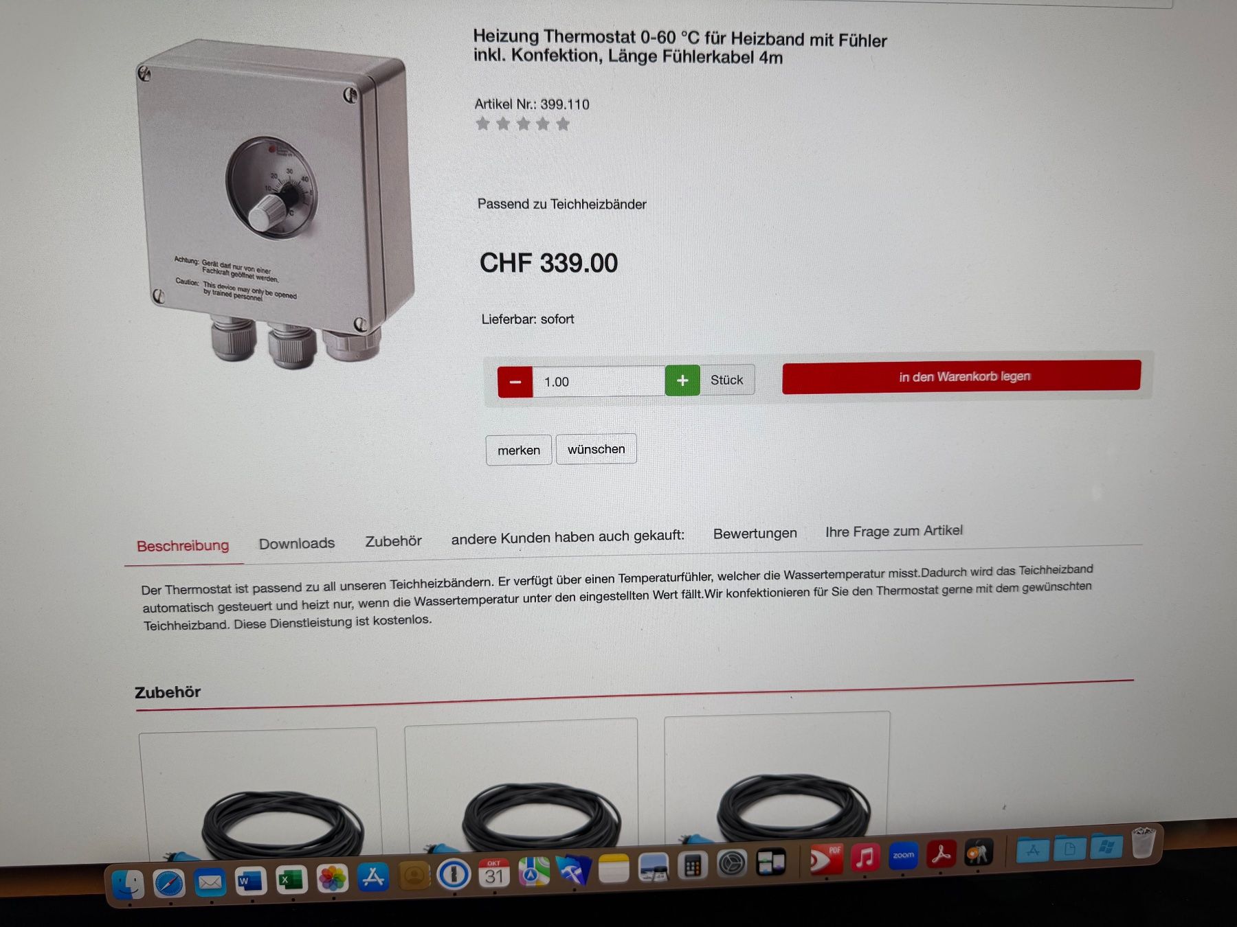 Radiatori: Teichheizband mit Thermostat – Usato da Ebikon venduto da Lisen 7