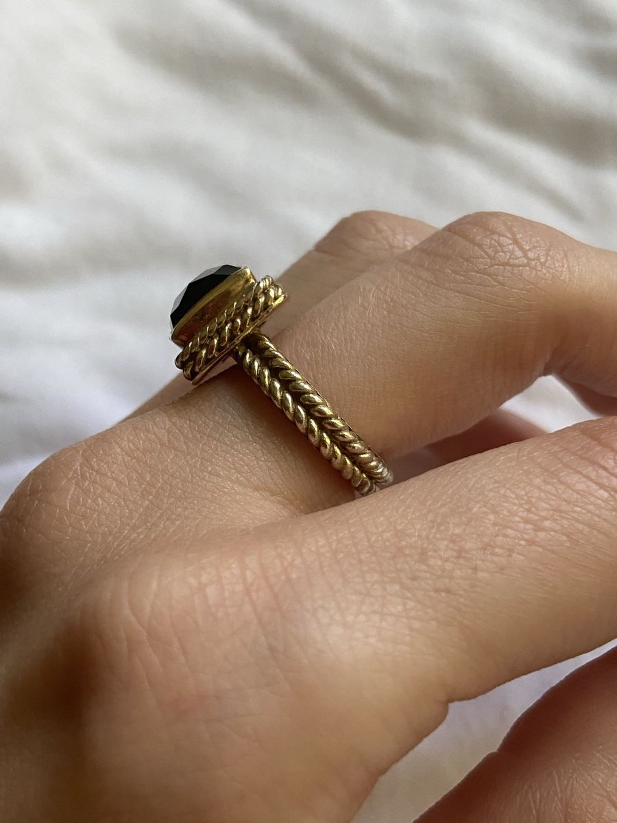 Anelli: Eleganter Ring mit dunklem Stein, neuwertig, 925 silber – Nuovo (secondo la descrizione) da Zürich venduto da cas_x6pw 2