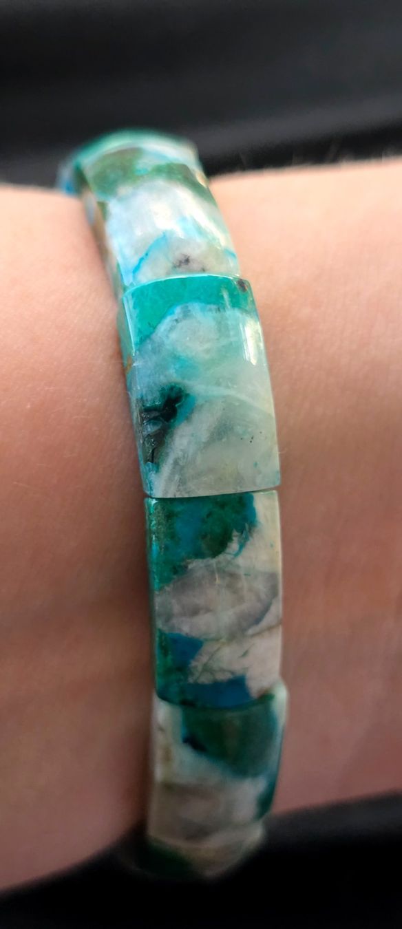 Mineralien & Heilsteine: Malachit-Chrysokoll Softbangle 💚💙 Nr A – Neu und originalverpackt aus Matzingen von Shay_Crystalz 1