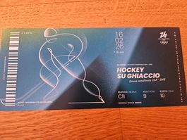 Billet souvenir JO Milan Cortina 2026 - Hockey, USA-SWE