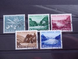 1956 Pro Patria Satz mit E.T. Eckstempel