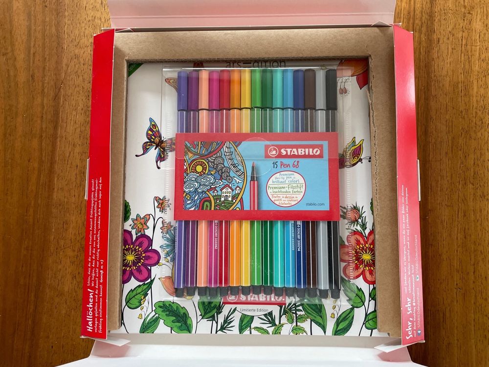 Stabilo Kreative Auszeit 15 Filzstifte + 78 Malvorlagen NEU | Kaufen