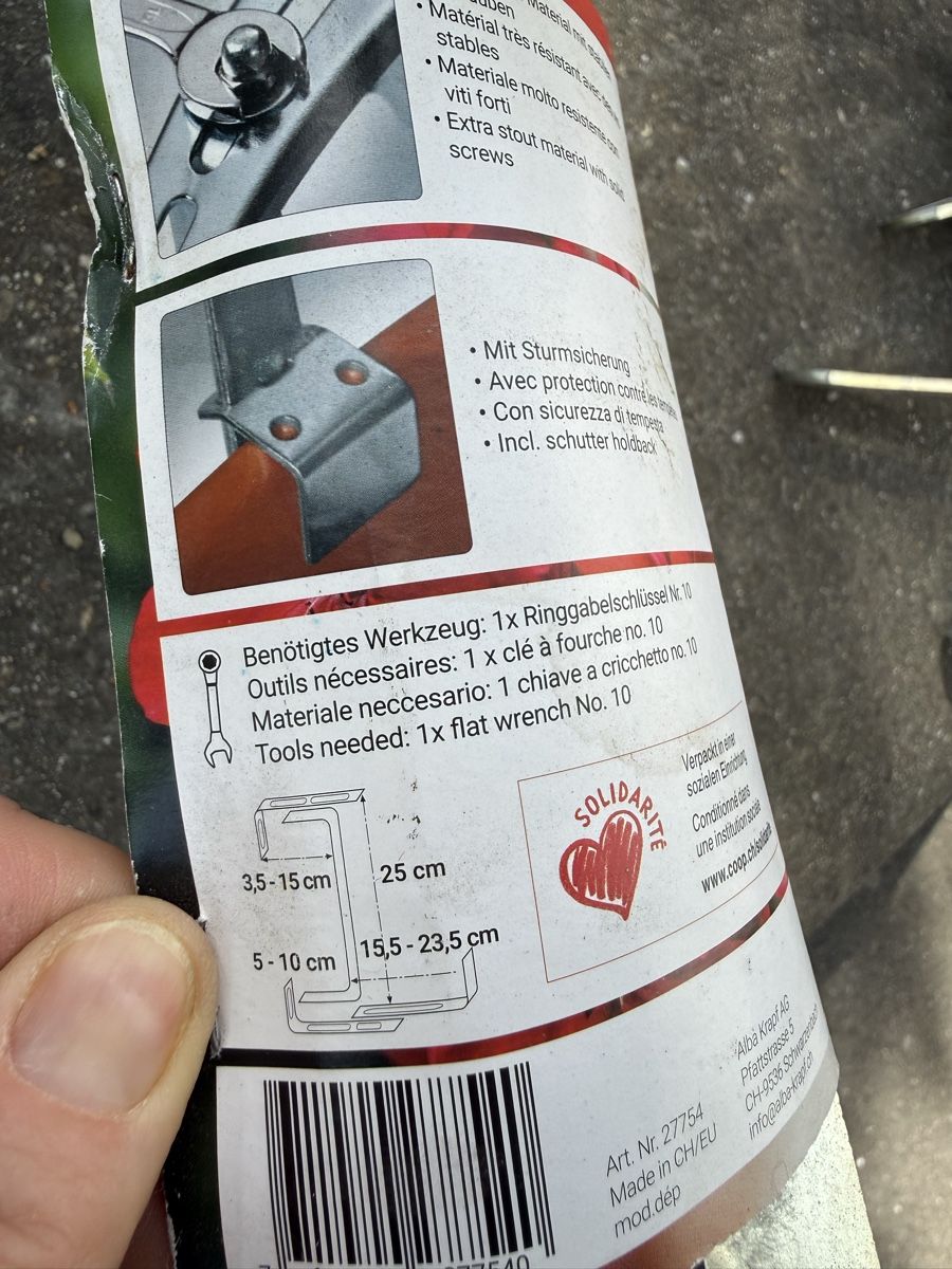 Ferramenta: 3 Blumenkastenhalter, Neu und Robust – Nuovo e nell'imballaggio originale da Uster venduto da Flummi 7