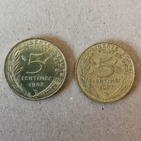 French 5 cents 1987