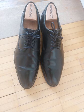 NAVYBOOT Herren-Business-Schuhe Gr 41.5 – schwarz, Echtleder