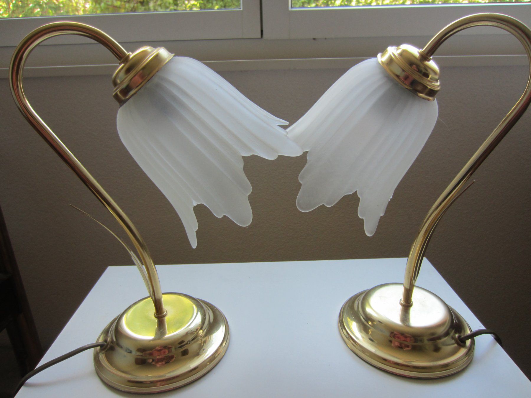 Lampes: 2 Nachttischlampen Messingfuss – D'occasion à Bachenbülach par Fishair 1