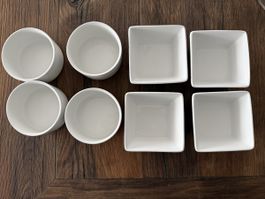Schälchen für Dips 4x Runde 4x Viereckig