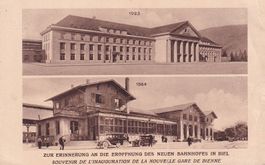 Bienne / Biel   BE  - Erinnerung an Bahnhof-Eröffnung  1923