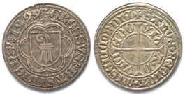 BASEL Stadt Groschen 1499 (NP von 1901) Silber SELTEN! unz-