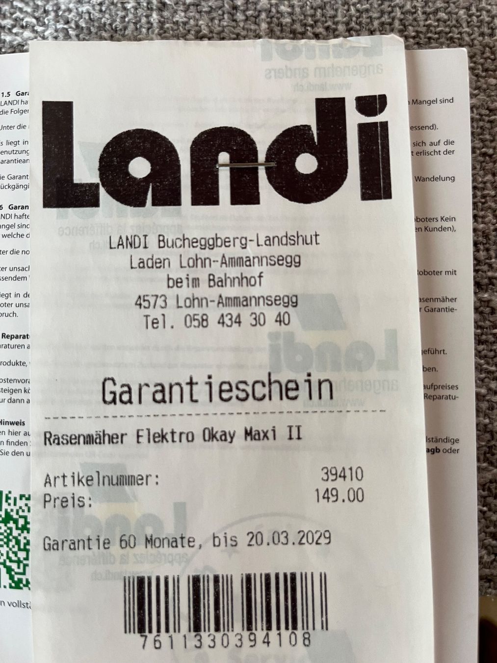 Tondeuses à gazon: Elektro Rasenmäher 1800W m. Garantie – D'occasion à Lohn-Ammannsegg par nad_nzl8 1