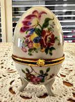 ELEGANTE PORZELLAN - SCHMUCKDOSE IN EI - FORM