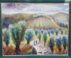 Albert Goldman-Tiberias Landscape I, Öl auf Leinwand, signed