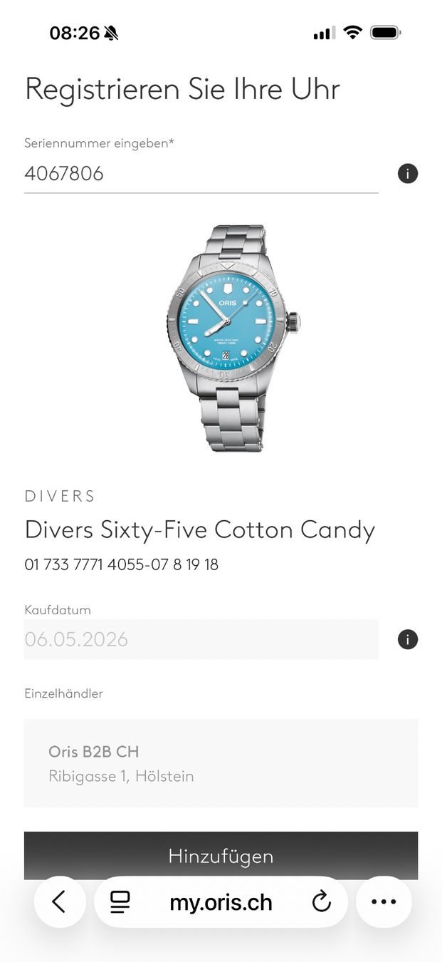Oris Orologi: DIVERS SIXTY-FIVE COTTON CANDY – Usato da Zürich venduto da timeio-swapwatch 3