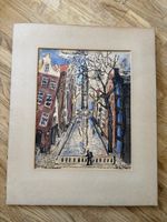 Aquarell Anna Pohl 1922 Stadtansicht  antik