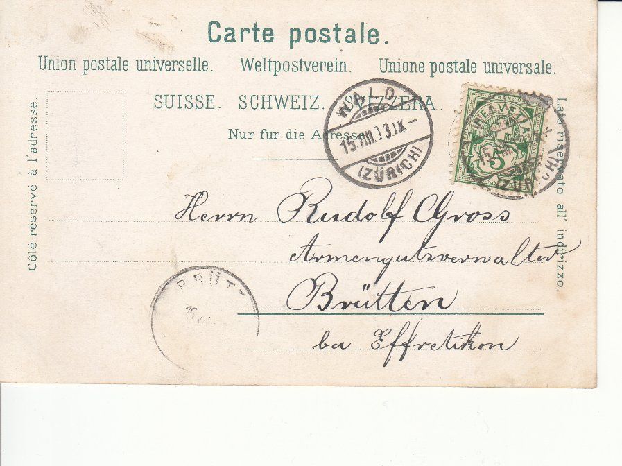 Ansichtskarten: Wald 1903 – Gebraucht aus Bürglen TG von StampGraf 1