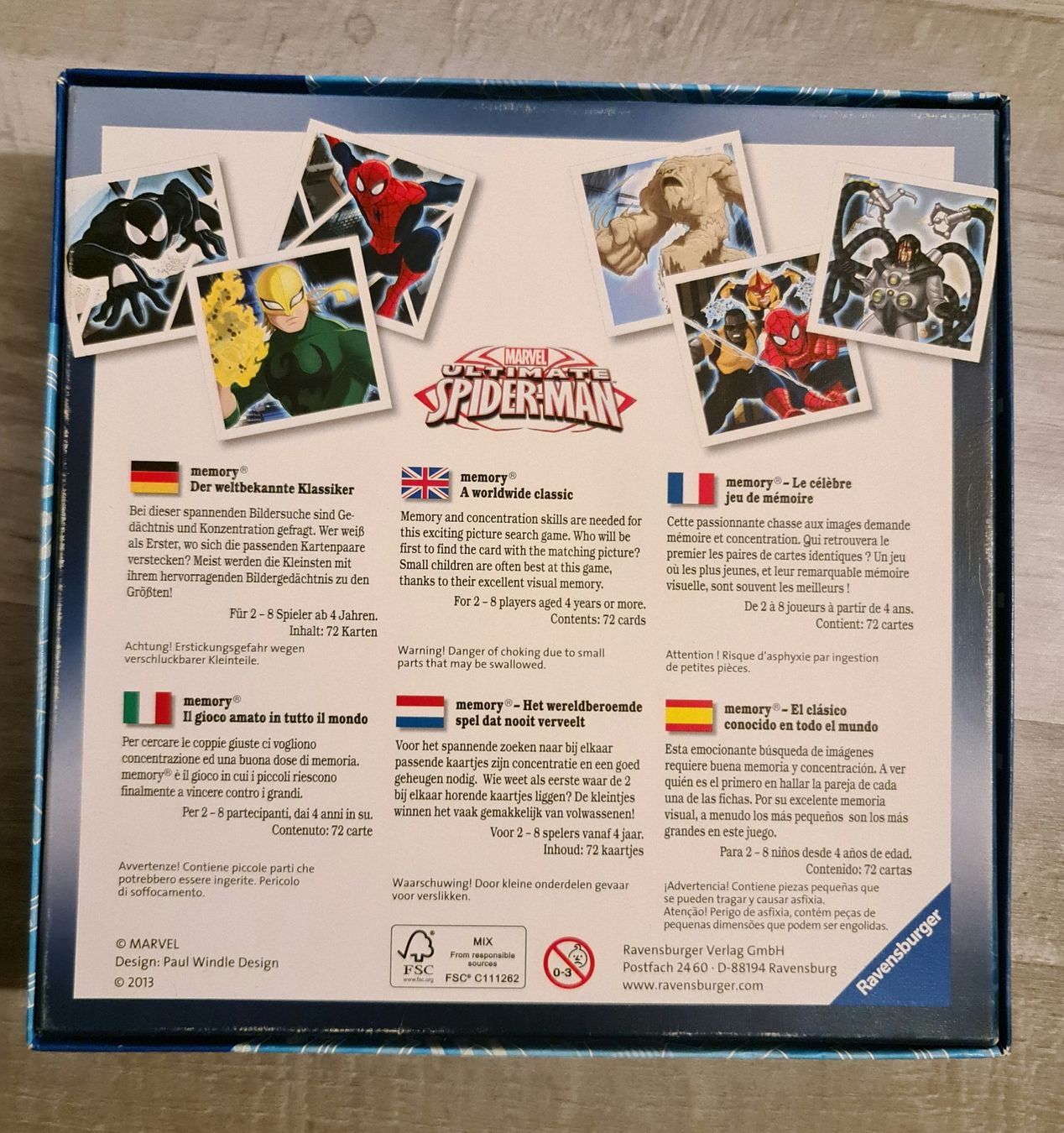 Ravensburger Giochi: MARVEL ULTIMATE SPIDER-MAN MEMORY MIT 72 KARTEN – Usato da Münsingen venduto da Ganjam 1