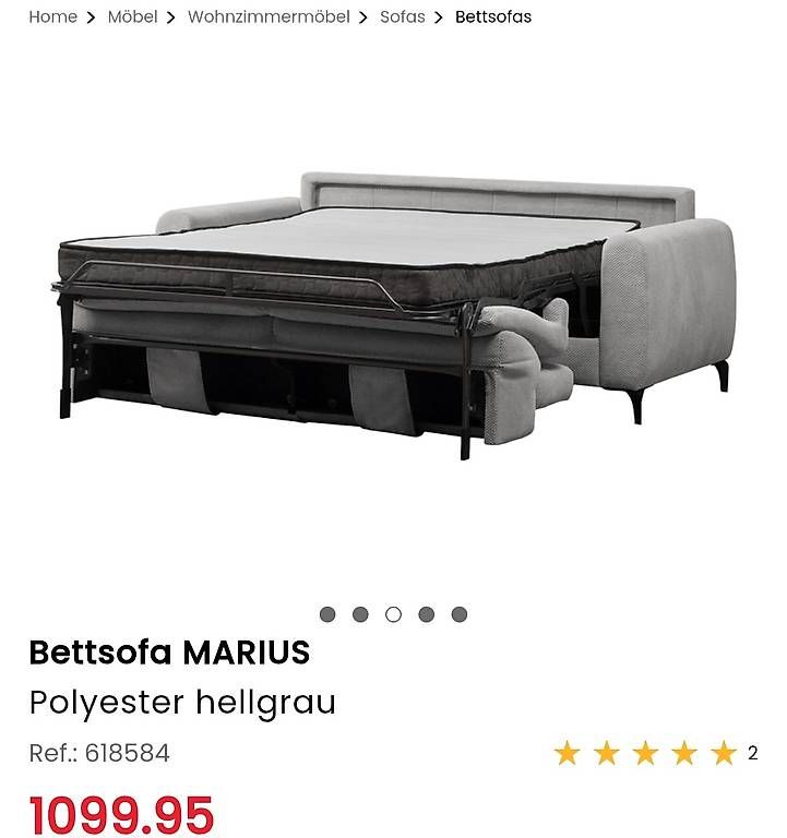 Divani: Bettsofa MARIUS, hellgrau, neuwertig, bequemes Schlafsofa – Usato da Bronschhofen venduto da Bonny13 1