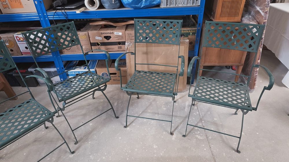 Antike Klappstühle Gartenstühle Metall Grün – 4er Set Vintag (Gebraucht ...