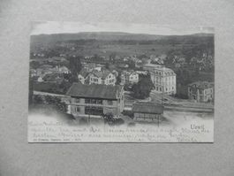 Ansichtskarte Uzwil SG Buchdruckerei Bahnhof Bahn Zug 1905