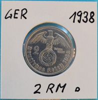 2 ReichsMark 1938 D Silber "Nazi-Deutschland" TopErhaltung