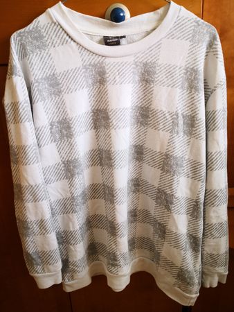 Manor Sweatshirt Karo Weiss Grau Gr. M