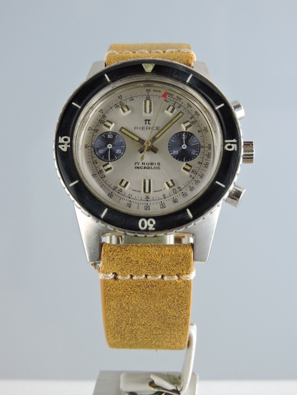 Uhren: 1960 Pierce Diver Chronograph - Bakelite Bezel, Valjoux 7733 – Gebraucht aus Bern von Vintage-Oyster
