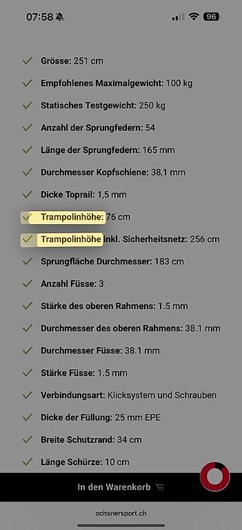 Trampolini: Trampolin Salta – Usato da Wiesendangen venduto da turgay1408 1