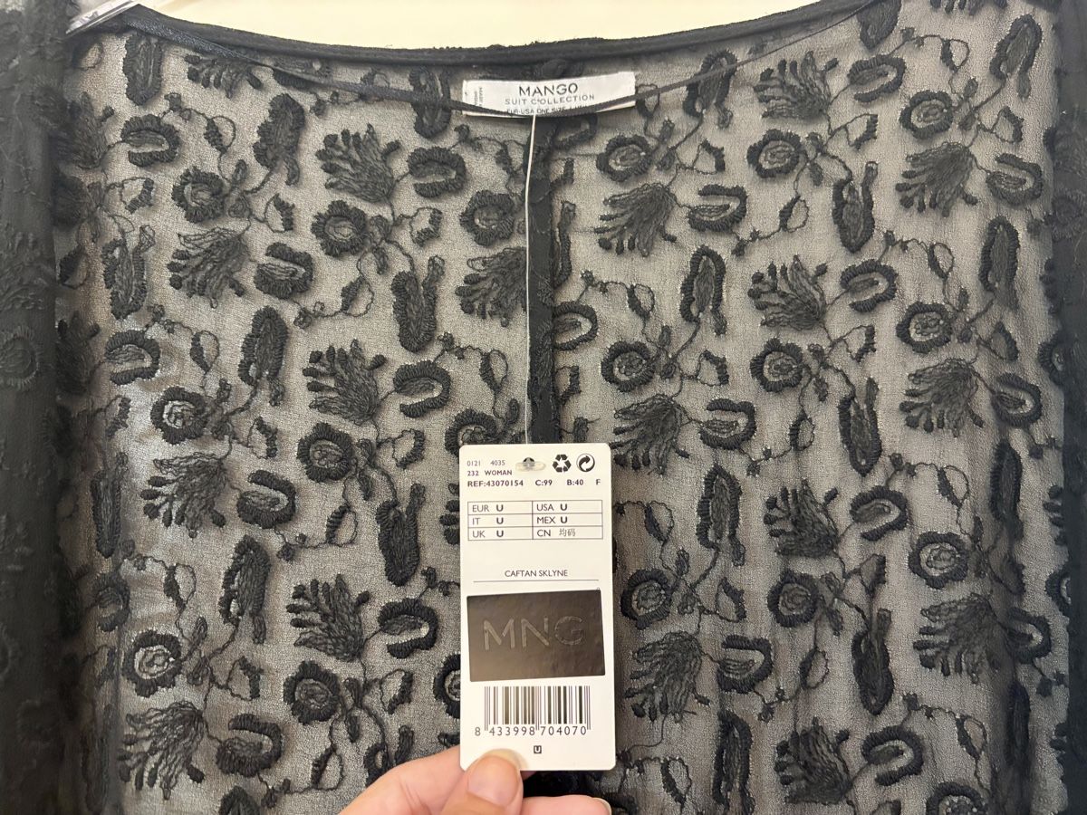 Arte internazionale: Caftan Mango schwarz Spitze Fransen – Nuovo (secondo la descrizione) da Baden venduto da Tiffany6878 5