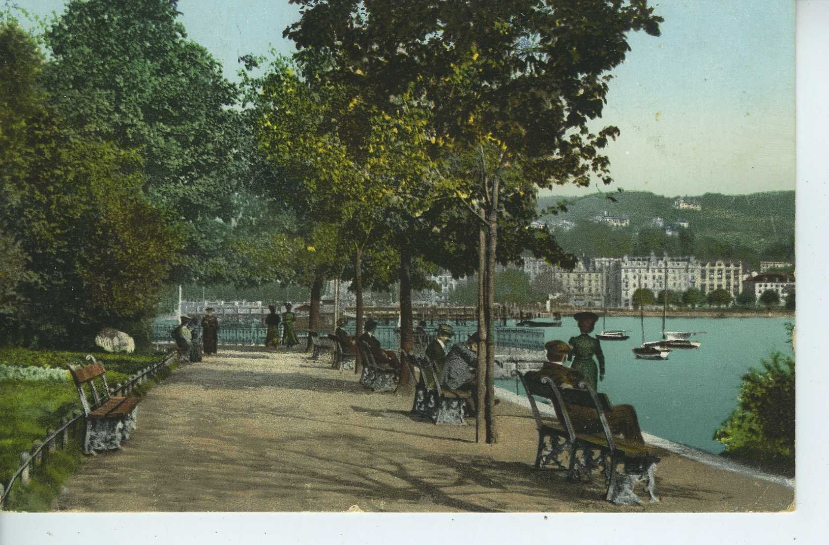 Cartoline postali: Zürich - Alpenquai  - 1910 – Usato da Schleitheim venduto da Pmschlaate