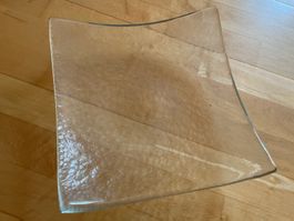 Glasi Hergiswil Schale Carré ca. 31 x 31 cm /Glas Handarbeit
