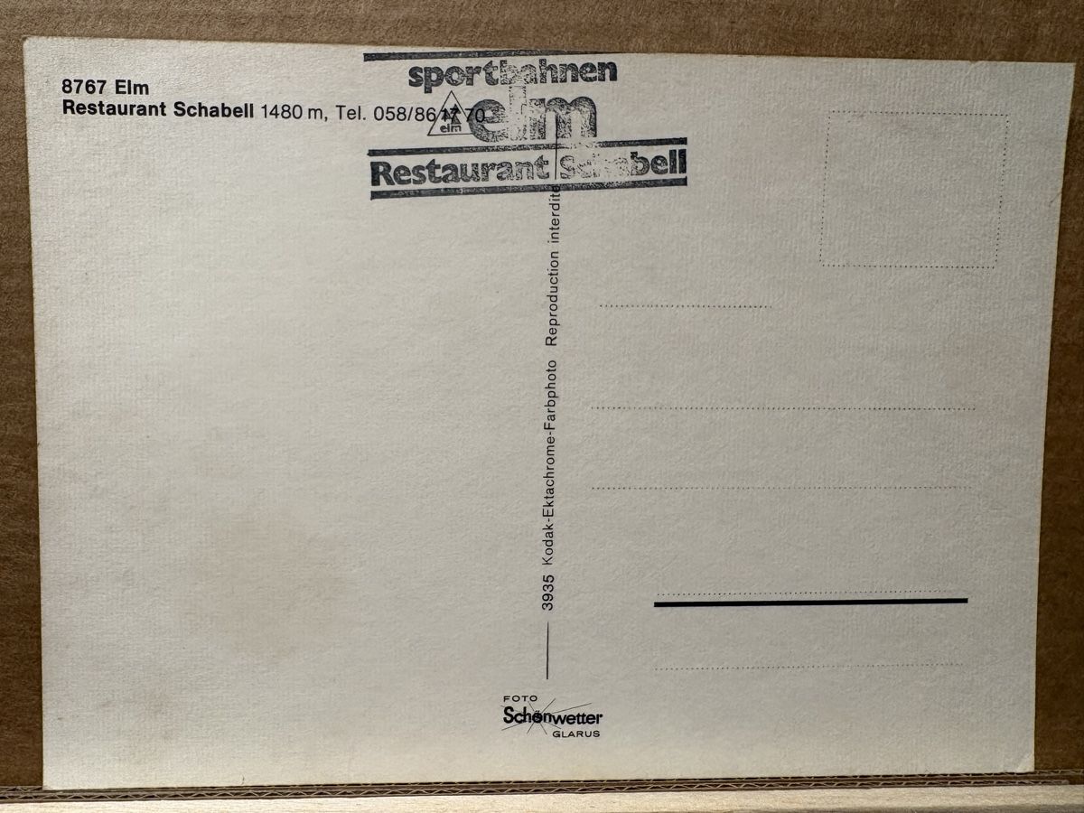 Cartoline postali: AK von Elm Restaurant Schabell – Usato da Rümlang venduto da Kartenpost1 1