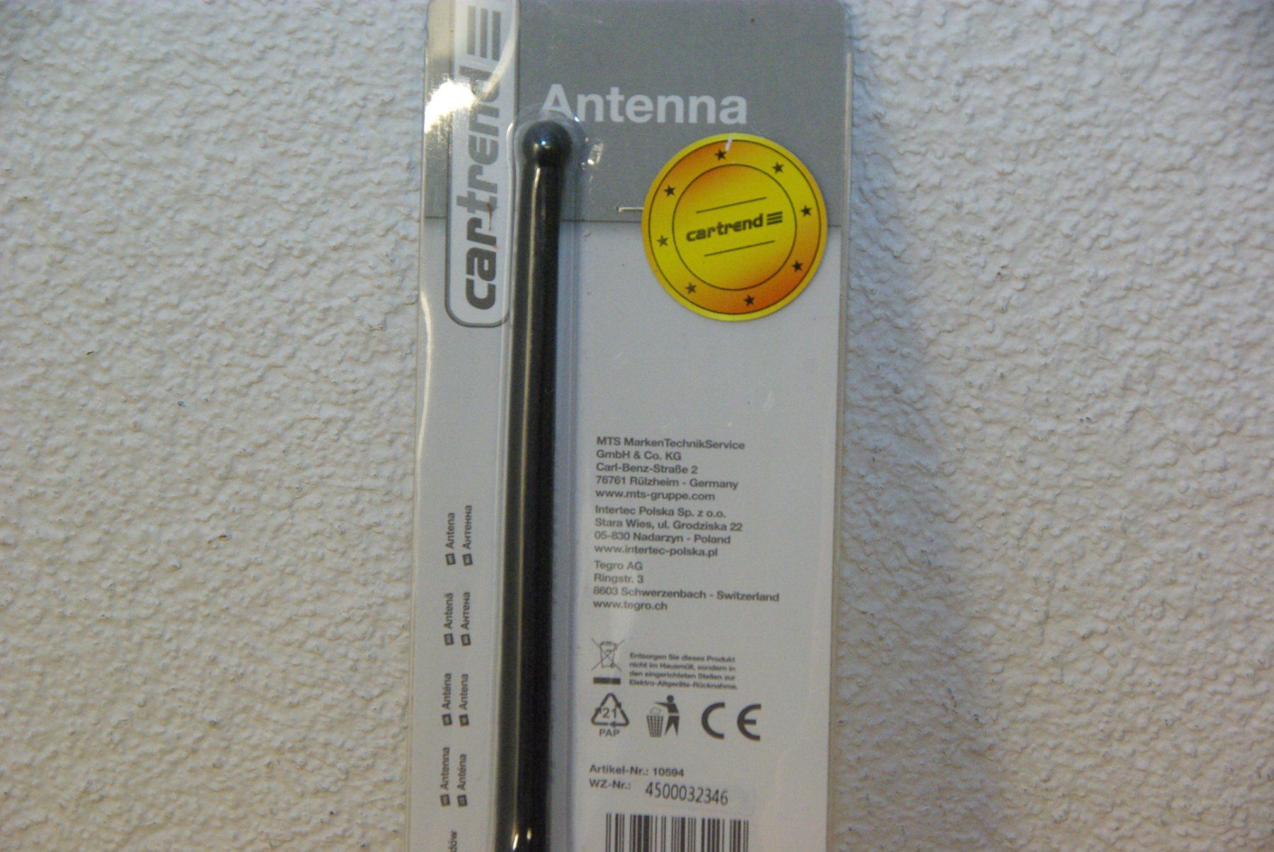 Radiocomunicazione: cartrend Antenne 40cm, schwarz – Nuovo e nell'imballaggio originale da Herisau venduto da Cevianer1844 1