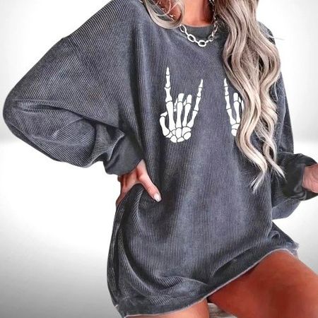 ✨ Elegantes Rundhals-Sweatshirt mit Rock'n'Roll-Flair! ✨