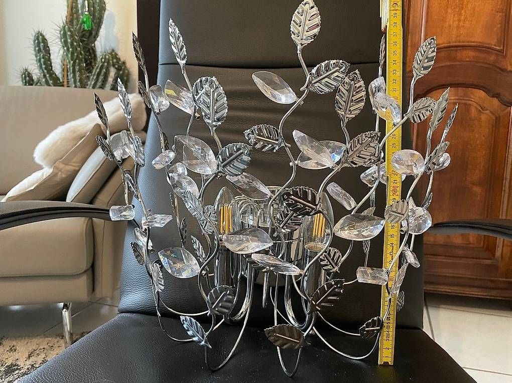 Lampade: Wandlampe Chrom Blätter Kristall – Usato da Brittnau venduto da Seeedia 1