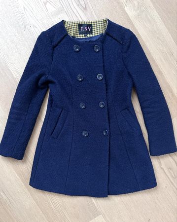F.NY Damen Mantel tailliert, Gr. 38, dunkelblau
