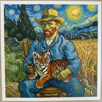 KeC: Van Gogh & Baby Tiger, POP Art, signiert 3/5