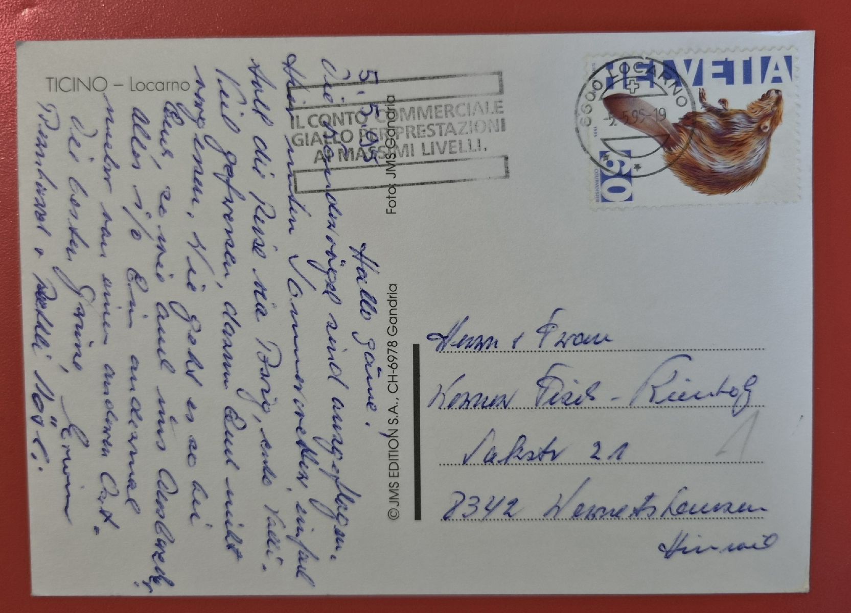 Cartes postales: Locarno 1995 – D'occasion à Melchnau par Arthurius 1