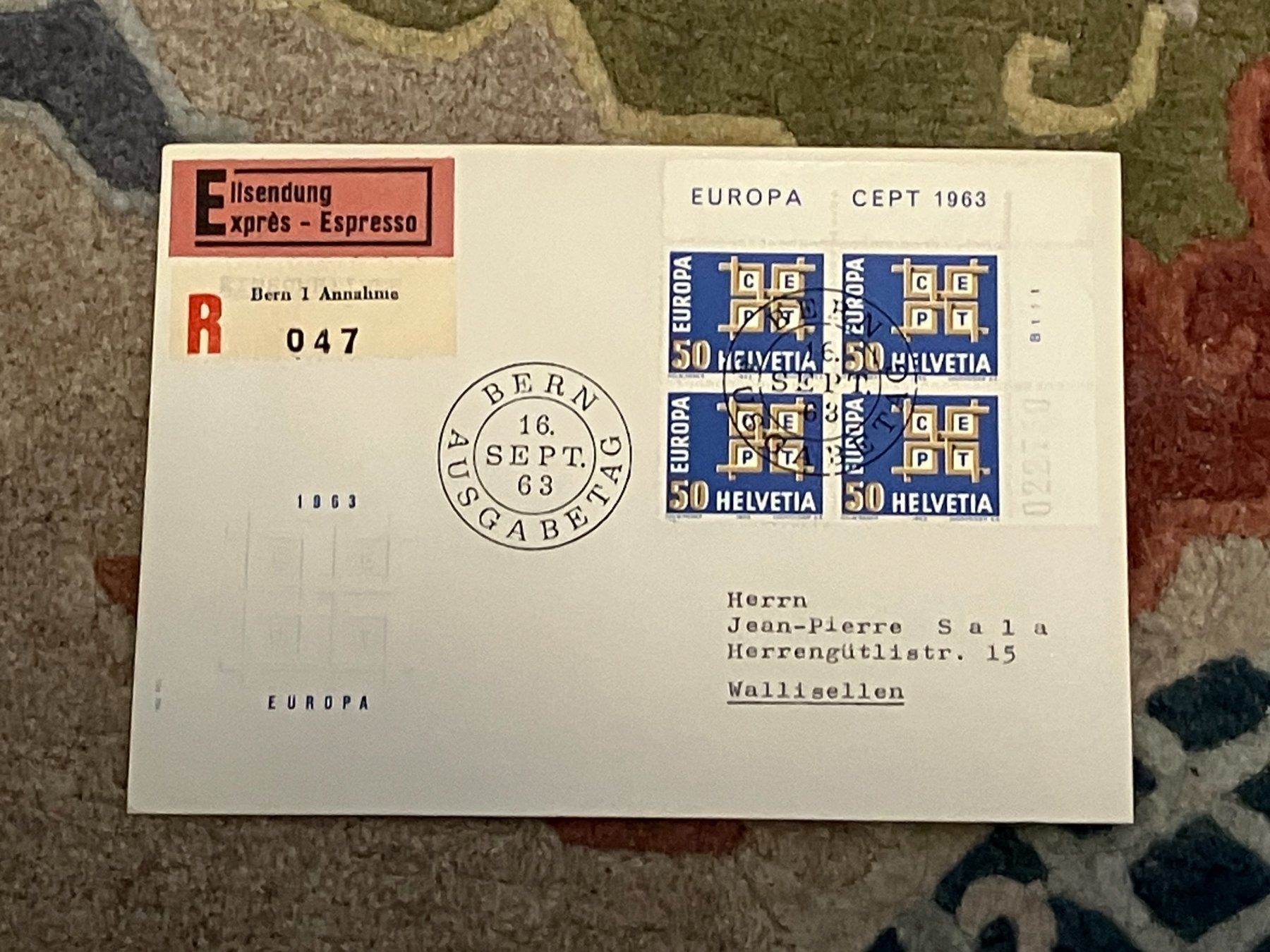 Tutti i francobolli: 1 Erstagsbrief CH Einschreiben Eilsendung 1963 – Nuovo (secondo la descrizione) da Koblenz venduto da Markenhimmel