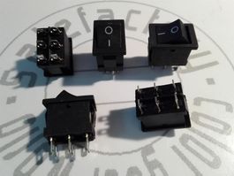 Wippschalter AN/AUS, schwarz 6PIN