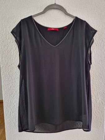 Schicke S.Oliver Bluse/Shirt, Grösse 38, Schwarz