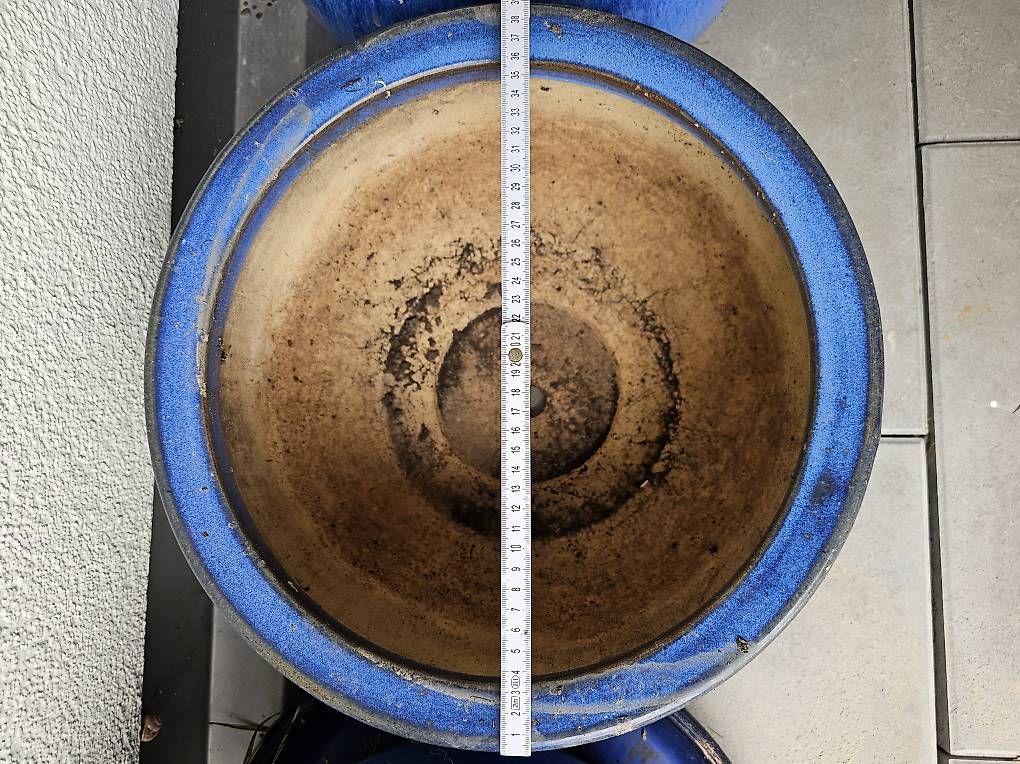Vasi per fiori: 3x Blaue grosse Töpfe aus Keramik – Usato da Mettau venduto da BasarVerkauf 3